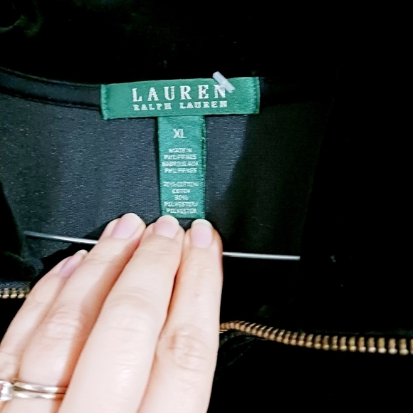 Lauren Ralph Lauren Black Velvet Zip Up Shacket - Picture 6 of 6